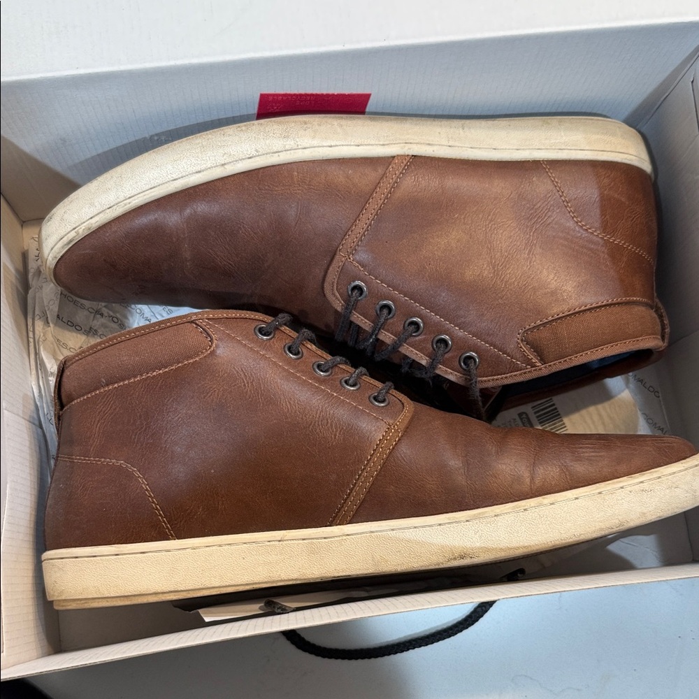 Aldo Men's Tan Leather Chukka Boots